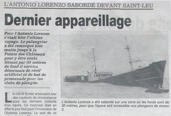 Spot de l'Antonio Lorenzo | Sites de plongée à la Réunion